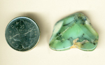 Green and blue Dendritic Chrysoprase polished freeform, with black dendrites, from Australia.