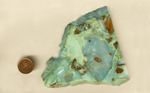 Ocean Picture Rock from British Columbia, with blue and greenish blue material and the occasional reddish brown angular inclusion. 